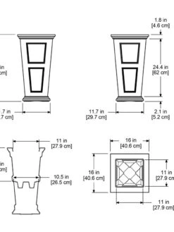 Fairfield Self-Watering Tall Patio Planters, 28” -Bloomgear Garden Shop 39342 15V tif