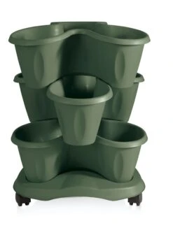 Trifoglio 3-Tier Planter On Wheels -Bloomgear Garden Shop 3 4 crop 8613625 03V