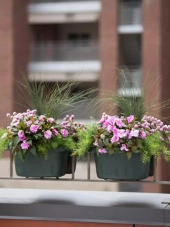 Self-Watering Saddle Railing Planter, 16" 7 Self-Watering Saddle Railing Planter, 16" -Bloomgear Garden Shop 8592175GR 2430 tif