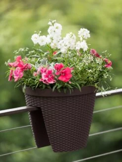 Weave Round Railing Planter, 11" -Bloomgear Garden Shop 8598370 8584 tif