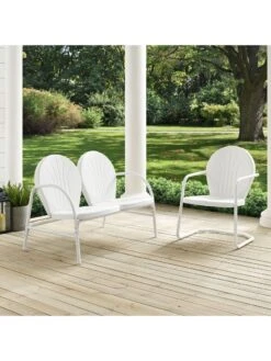 Crosley Griffith Loveseat & Chair Outdoor Seating Set -Bloomgear Garden Shop 8599634 05v