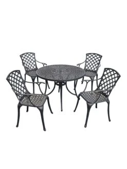 Crosley Sedona Five-Piece Outdoor Dining Set With High Back Armchairs