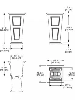 Fairfield Self-Watering Tall Patio Planters, 34” -Bloomgear Garden Shop 8600109 11V tif