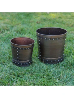 Riveted Planters, Set Of 2 -Bloomgear Garden Shop 8610032 01v