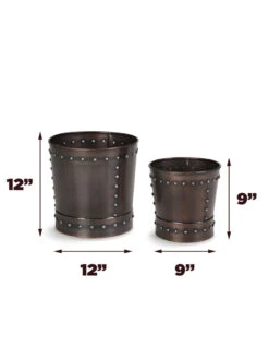 Riveted Planters, Set Of 2 -Bloomgear Garden Shop 8610032 03v