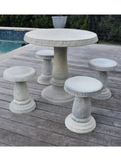 Patio Set, Round Table & 4 Stools -Bloomgear Garden Shop 8610576 03v 1