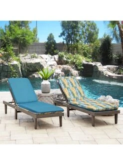 Outdoor Decor™ Chaise Lounge Cushions, 22" X 73" -Bloomgear Garden Shop 8611127 200v aqua outdoor chaise lounge cushion 22x73 turqoise flowers