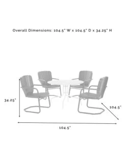 Crosley Ridgeland 5-piece Outdoor Dining Set -Bloomgear Garden Shop 8611579 06v