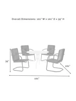 Crosley Bates 5-piece Outdoor Dining Set -Bloomgear Garden Shop 8611581 07v