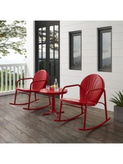 Crosley Griffith 3-piece Outdoor Rocking Chair Set -Bloomgear Garden Shop 8611588 rd 14v