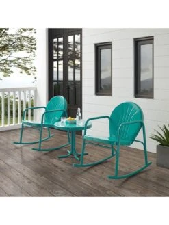 Crosley Griffith 3-piece Outdoor Rocking Chair Set -Bloomgear Garden Shop 8611588 tu 24v