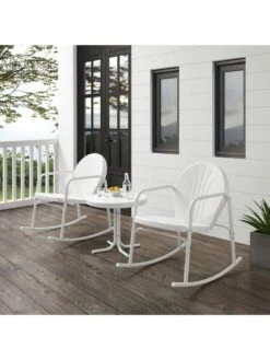 Crosley Griffith 3-piece Outdoor Rocking Chair Set -Bloomgear Garden Shop 8611588 wt 34v