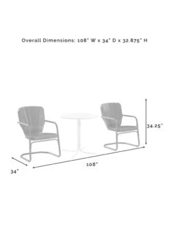 Crosley Ridgeland 3-piece Outdoor Bistro Set -Bloomgear Garden Shop 8611594 09v