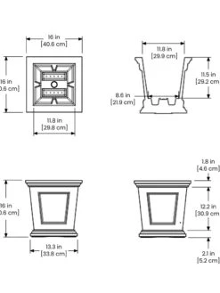 Fairfield Self-Watering Square Planter, 16” X 16” 21 Fairfield Self-Watering Square Planter, 16” X 16” -Bloomgear Garden Shop 8611695 19V tif