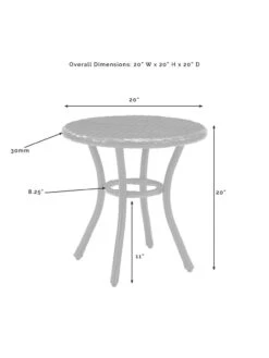 Crosley Palm Harbor Outdoor Wicker Round Side Table -Bloomgear Garden Shop 8611949 05v