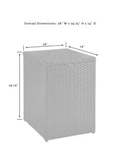 Crosley Palm Harbor Outdoor Wicker Rectangular Side Table -Bloomgear Garden Shop 8611950 06v