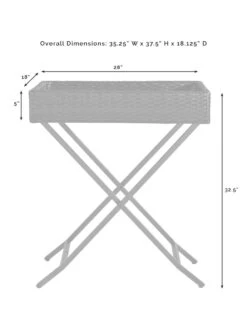 Crosley Palm Harbor Outdoor Wicker Butler Tray -Bloomgear Garden Shop 8611951 07v