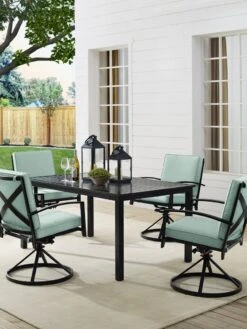 Crosley Kaplan 5Pc Outdoor Dining Set With Swivel Chairs