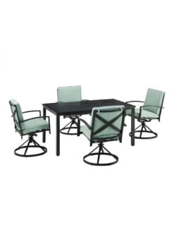Crosley Kaplan 5Pc Outdoor Dining Set With Swivel Chairs -Bloomgear Garden Shop 8611955 03v