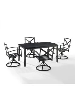 Crosley Kaplan 5Pc Outdoor Dining Set With Swivel Chairs -Bloomgear Garden Shop 8611955 08v
