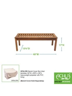 Achla Designs Backless Bench, 4' -Bloomgear Garden Shop 8612909 04v