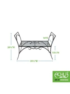 Achla Designs Wrought Iron Arbor Bench -Bloomgear Garden Shop 8612912 03v
