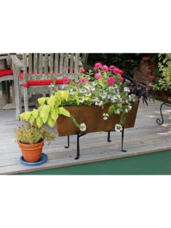 Achla Designs Copper Flower Box With Folding Stand -Bloomgear Garden Shop 8612914 04v