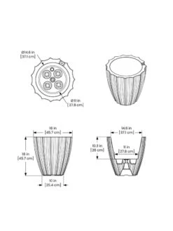 Sedona Round Planter, 18" Diameter -Bloomgear Garden Shop 8613526 07V 3 4